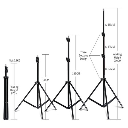 Kit de 2 softboxuri, soclu de 4 becuri, 2 trepiezi reglabili 200 cm, 8 becuri LED 20W, geanta de transport inclusa [2]