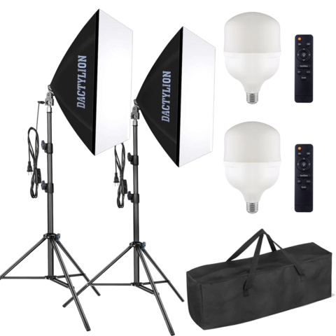 ECHIPAMENTE FOTO - Kit 2 softboxuri ajustabile max. 200 cm, 2 becuri LED 150W, 2700-7500K, telecomanda si geanta transport