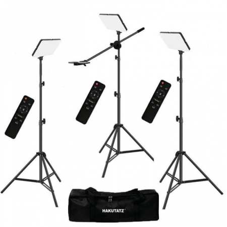 Kit studio complet - Kit 3x Panou Bi Color Hakutatz 240 LED, trepied 200 cm inclus, telecomanda control si brat macara