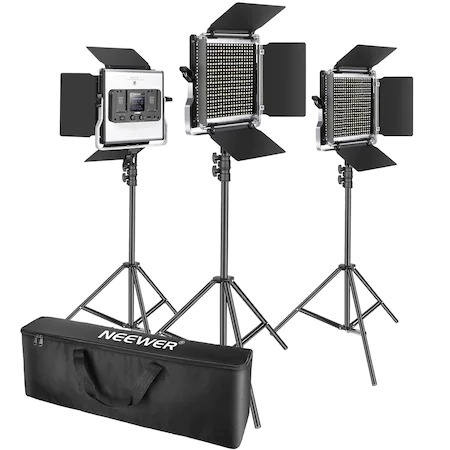 Panouri Led - Kit 3 Panouri Bi-Color Neewer 660 LED,trepiezi 200 cm,cabluri de alimentare,geanta de transport inclusa
