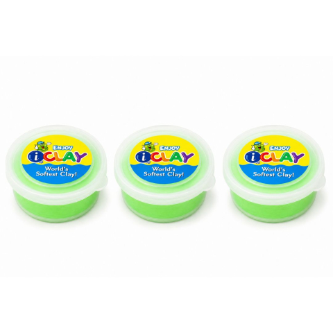 JOCURI ȘI JUCĂRII - Kit 3 plastiline verde fluorescent pentru proiecte creative si hobby, 18 g fiecare