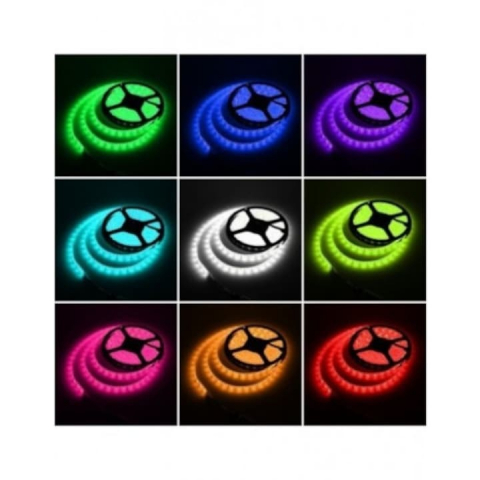 Kit banda led RGB, 5m, 270 de leduri, cu telecomanda, rezistent la apa, multicolor [4]