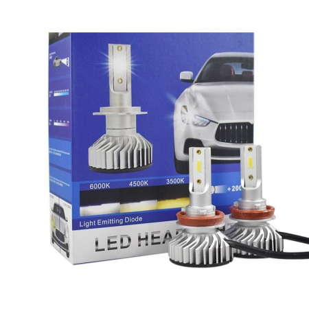 Lumini auto - Set 2 becuri auto LED,model F9, soclu H1, putere set 110W, 8000 lumeni