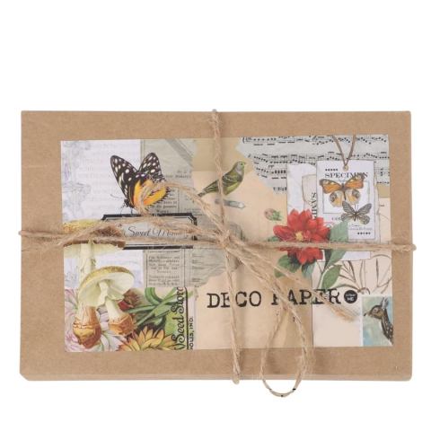 Kit creativ multicolor pentru scrapbook, 200 piese, hartii decorative vintage si stickere washi botanice, pentru jurnale, albume, colaje si proiecte DIY, 6 ani+