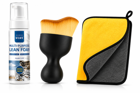Kit curatare auto premium cu perie detailing, laveta microfibra si spuma activa 200 ml [1]