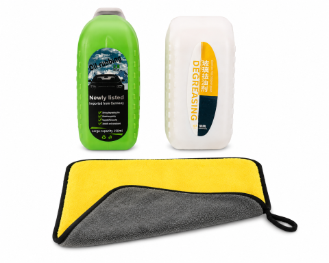 Alte articole auto - Kit curatare geamuri auto, degresant, perie anti-ceata si laveta microfibra 30 x 30 cm