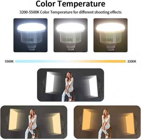Kit de 2 softboxuri, 2 trepiezi reglabili 200 cm, 2 becuri LED de 105W cu telecomanda control [5]