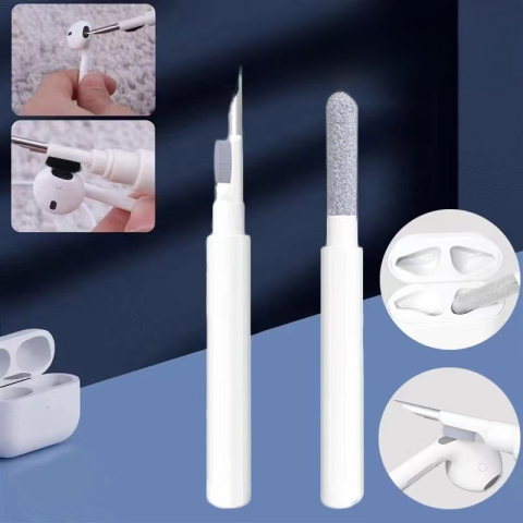 Kit de curatare casti 3 in 1, multifunctional, alb, pentru casti wireless si dispozitive audio [5]