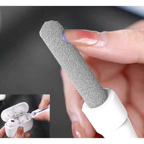 Kit de curatare casti 3 in 1, multifunctional, alb, pentru casti wireless si dispozitive audio [4]