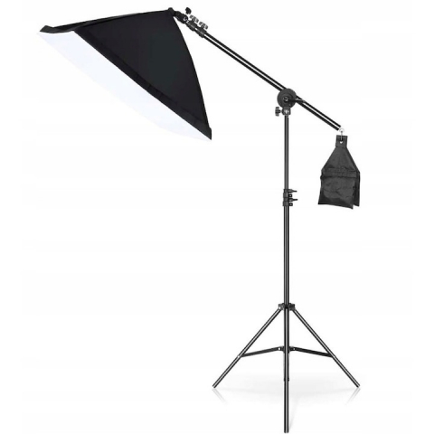 ECHIPAMENTE FOTO - Softbox cu macara ajustabila, trepied reglabil 200 cm, fara bec