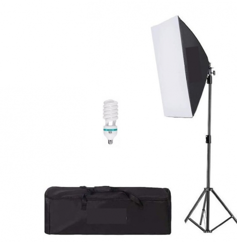 Lumini pentru studio - Softbox cu trepied reglabil 200 cm, bec 150W, geanta de transport inclusa