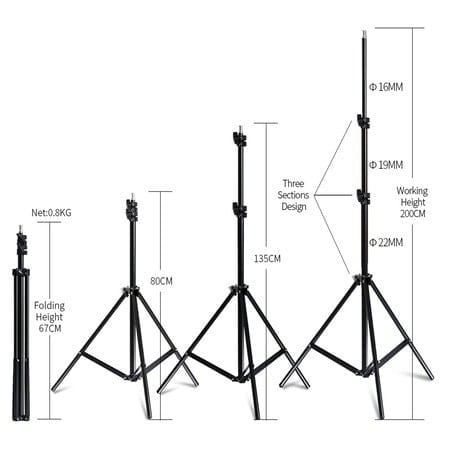 Kit de 3 softboxuri, 3 trepiezi reglabili 200 cm, 3 becuri 150W [3]