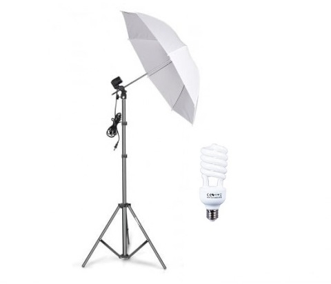 ECHIPAMENTE FOTO - Umbrela cu trepied reglabil 200 cm, bec 45W
