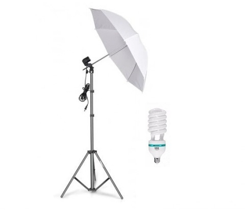 Umbrele foto - Umbrela cu trepied reglabil 200 cm, bec 85W