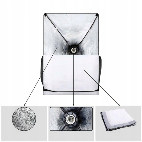 Kit iluminare foto-video cu 2 softbox-uri profesionale, lumina naturala 5500K, becuri 30W, stative 95-200 cm, negru [1]