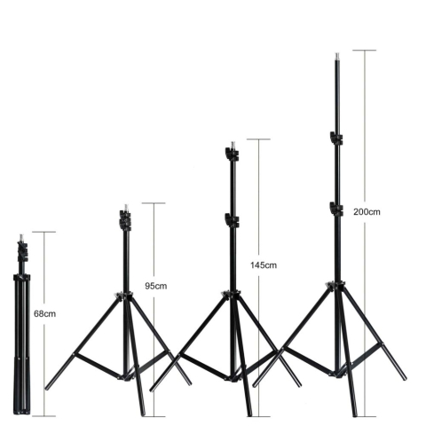 Kit iluminare foto-video cu 2 softbox-uri profesionale, lumina naturala 5500K, becuri 30W, stative 95-200 cm, negru [3]