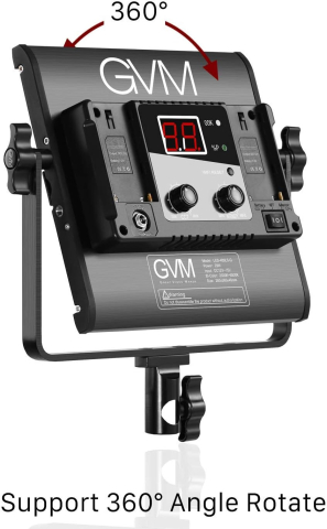 Kit iluminare foto-video GVM cu 2 panouri LED 480, CRI97+, TLCI97, 2300K-6800K, luminozitate reglabila, stative si geanta transport [2]