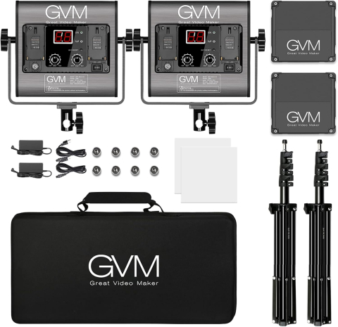 Kit iluminare foto-video profesional cu 2 panouri LED Bi-Color, control prin aplicatie, 2300K-6800K, CRI97+, trepiede reglabile si geanta transport [1]