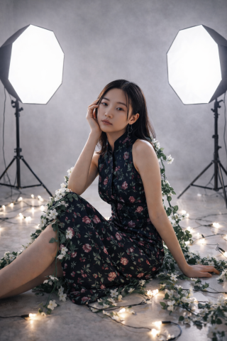 Kit iluminare studio cu fundal alb, 2 softboxuri, 2 umbrele, 2 becuri fluorescente 150W si 2 LED RGB 45W, stative 200 cm si genti transport [5]