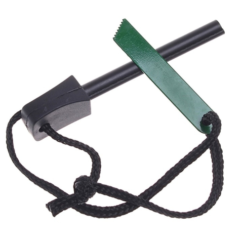 Kit pentru aprinderea focului, cu silex si miez dublu de magneziu, rezistent la apa, scantei pana la 3000°C, 10 cm, negru [7]