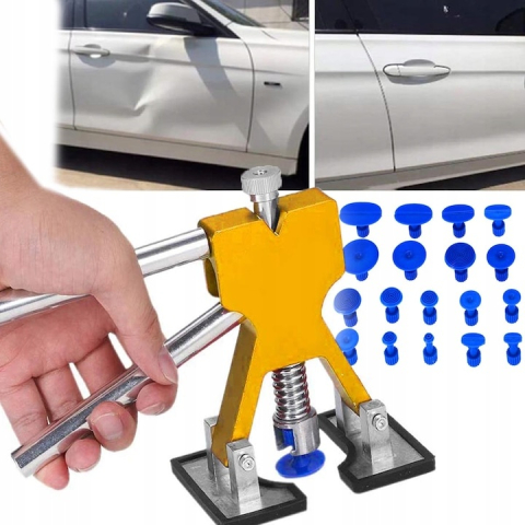 Kit profesional pentru reparatii caroserie auto cu ventuze, 18 adaptoare, pentru eliminarea deformarilor caroseriei, 18.5x12x8 cm [7]