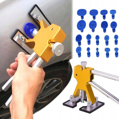 Kit profesional pentru reparatii caroserie auto cu ventuze, 18 adaptoare, pentru eliminarea deformarilor caroseriei, 18.5x12x8 cm [9]