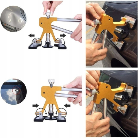 Kit profesional pentru reparatii caroserie auto cu ventuze, 18 adaptoare, pentru eliminarea deformarilor caroseriei, 18.5x12x8 cm [5]