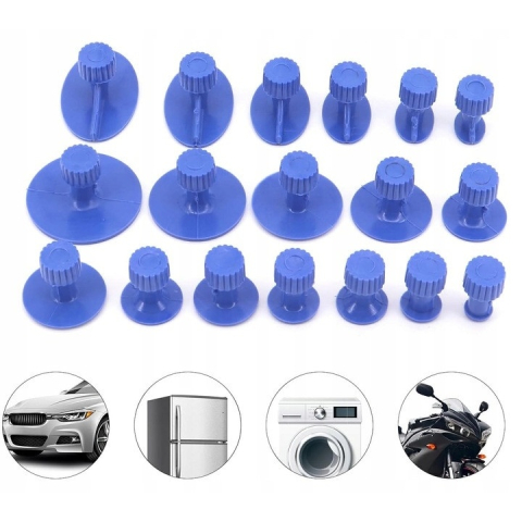 Kit profesional pentru reparatii caroserie auto cu ventuze, 18 adaptoare, pentru eliminarea deformarilor caroseriei, 18.5x12x8 cm [10]