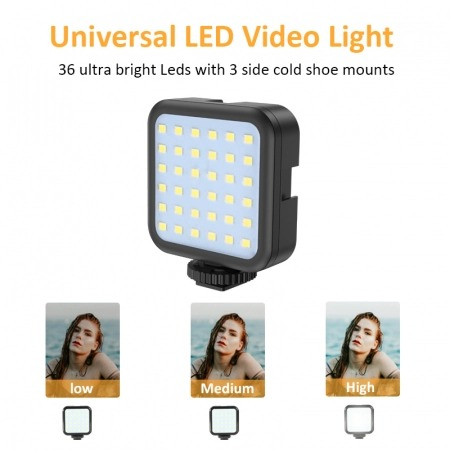 Kit profesional pentru vlogging,trepied,suport telefon,microfon,mini panou LED + telecomanda Bluetooth [5]