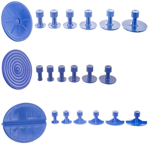 Kit reparare caroserie auto, cu ciocan inertial si 18 ventuze incluse, pentru indepartarea indoiturilor si loviturilor mici, actionare manuala, universal, metalic, argintiu [5]