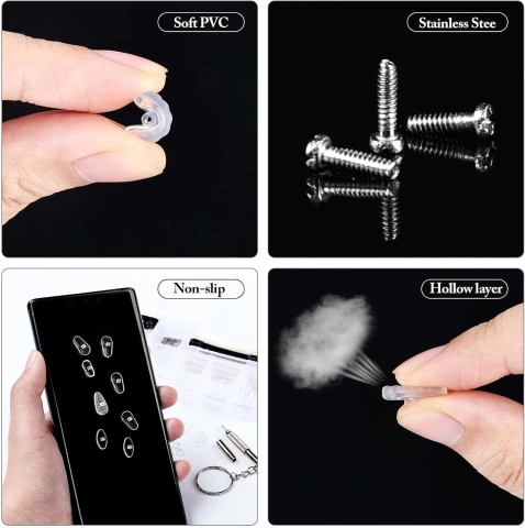 Kit reparare ochelari 126 piese, tampoane nazale, suruburi universale, surubelnita 3 in 1, penseta, laveta pentru lentile, cutie organizatoare [12]