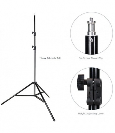 Kit studio foto,lumini,2 umbrele,suport fundal reglabil 2x3m,2 becuri 150W, panza fundal negru 2x3m [2]