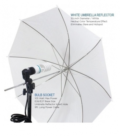Kit studio foto,lumini,2 umbrele,suport fundal reglabil 2x3m,2 becuri 150W, panza fundal negru 2x3m [5]