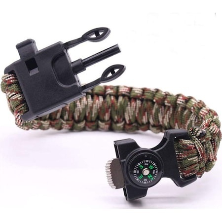 Pescuit - Kit Supravietuire de camping tip Bratara Survival 5in1 - Multicolor