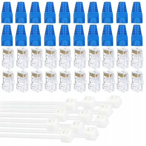 Kit tester cabluri de retea negru 146 piese, trusa sertizare RJ45 RJ11 RJ12, tester cabluri Ethernet, cleste sertizare, accesorii complete in husa [10]