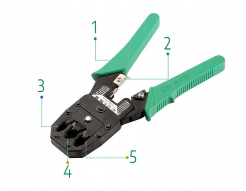 Kit tester cabluri de retea negru 146 piese, trusa sertizare RJ45 RJ11 RJ12, tester cabluri Ethernet, cleste sertizare, accesorii complete in husa [5]