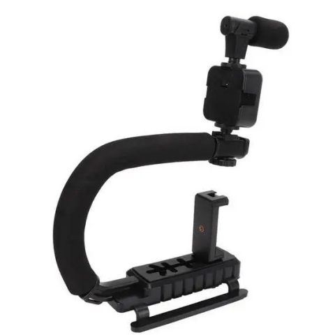Kit vlogging complet pentru camera, telefon, trepied in forma de U, telecomanda bluetooth, microfon [2]