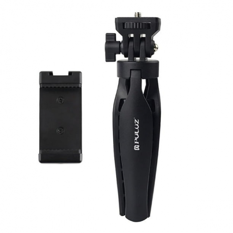 Kit vlogging pentru telefon, camera, mini panou LED inclus, trepied filet 1/4 si suport telefon cu patina [7]