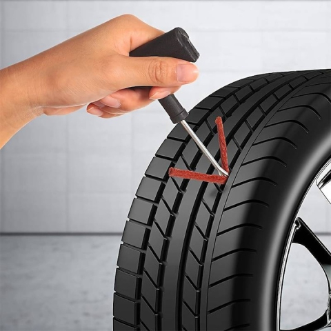 Kit vulcanizare auto la rece pentru reparare anvelope, cu snururi si adeziv cauciuc [3]