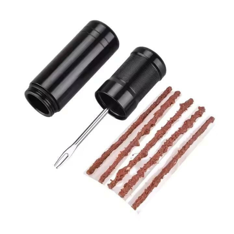 Kit vulcanizare auto pentru reparare anvelope, cauciuc/otel inoxidabil, 5 snururi, 1 unealta, usor de utilizat, 67x18 mm [8]
