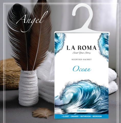 Odorizant pentru dulap La Roma – Ocean, Aromă Marină și Revigorantă pentru Haine Proaspăt Parfumate, Inspirată din Briza Sărată a Coastei Mediteraneene [1]