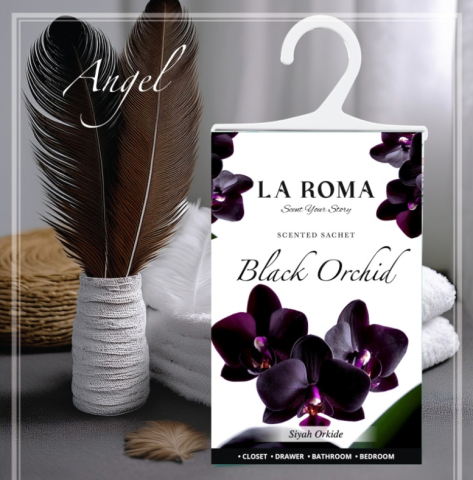 Odorizant pentru dulap La Roma – Black Orchid (Orhidee Neagră), Aromă Exotică și Seducătoare pentru Haine Proaspăt Parfumate, Inspirată din Misterul Florilor Tropicale [2]