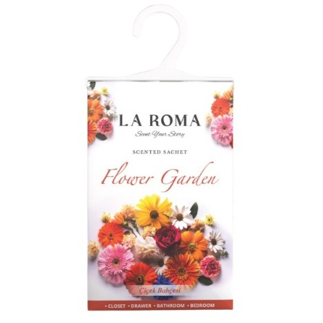Odorizante - Odorizant pentru dulap La Roma – Flower Garden (Flori de grădină), Aromă Florală și Vibrantă pentru Haine Proaspăt Parfumate, Inspirată din Abundența Grădinilor Mediteraneene în Floare