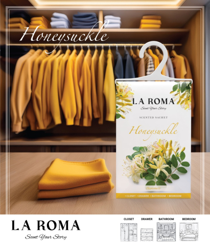Odorizant pentru dulap La Roma – Caprifoi, Aromă Florală și Delicată pentru Haine Proaspăt Parfumate, Inspirată din Grădinile Sălbatice ale Mediteranei [1]