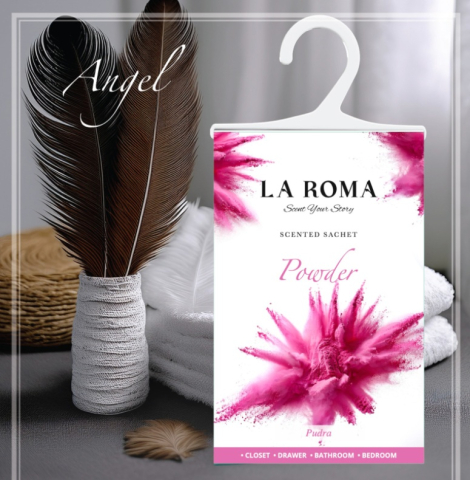 Odorizant pentru dulap La Roma – Powder, Aromă Pudrată și Elegantă pentru Haine Proaspăt Parfumate, Inspirată din Rafinamentul Parfumeriei Mediteraneene [1]