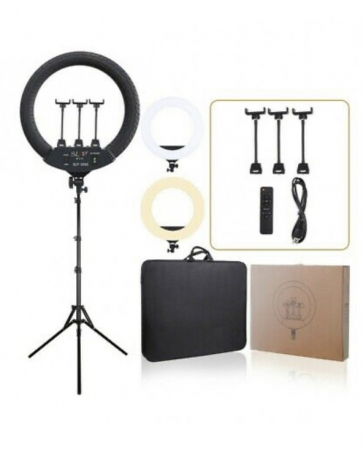 Ring Light - Lampa circulara LED 56 cm diametru,trepied 200 cm si geanta transport incluse
