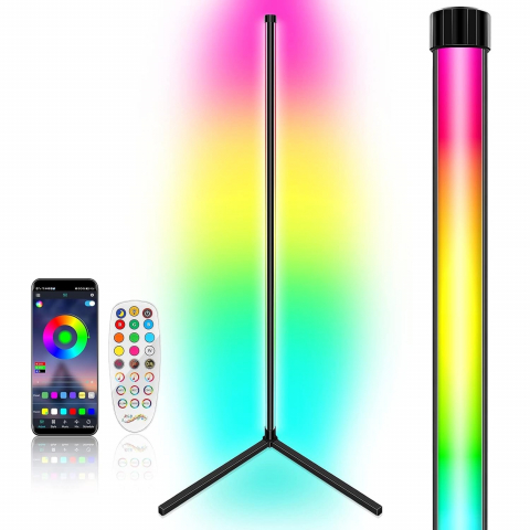 Iluminat LED - Lampa ambientala profesionala, inaltime maxima 153 cm, App control si telecomanda, suport metalic rezistent