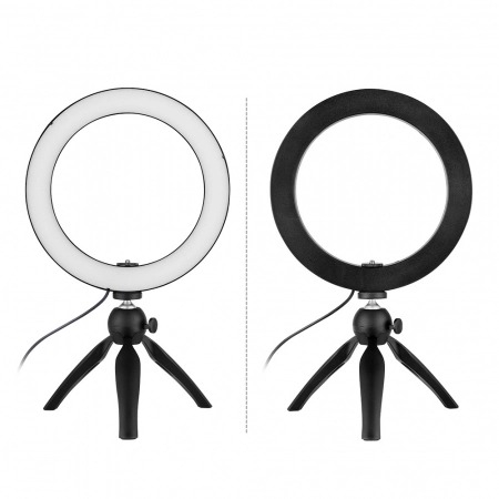 Lampa circulara LED 26 cm diametru,mini trepied cu capat rotativ 360 grade [5]