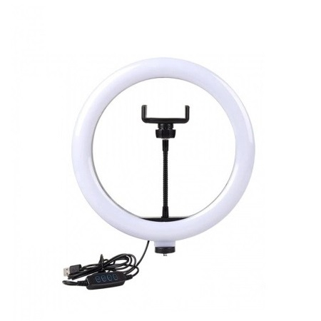 Ring Light - Lampa circulara LED 26 cm diametru,cap bila rotativ 360 grade si suport de telefon