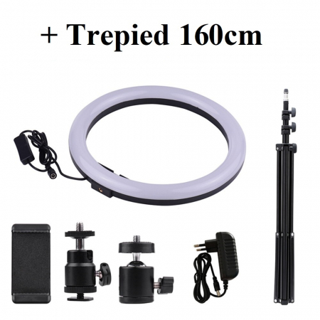 Lumini pentru studio - Lampa circulara LED 30 cm diametru,trepied reglabil 160 cm
